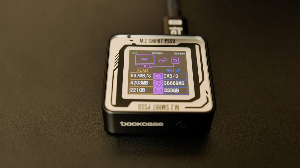 DockCase Data transfer screen