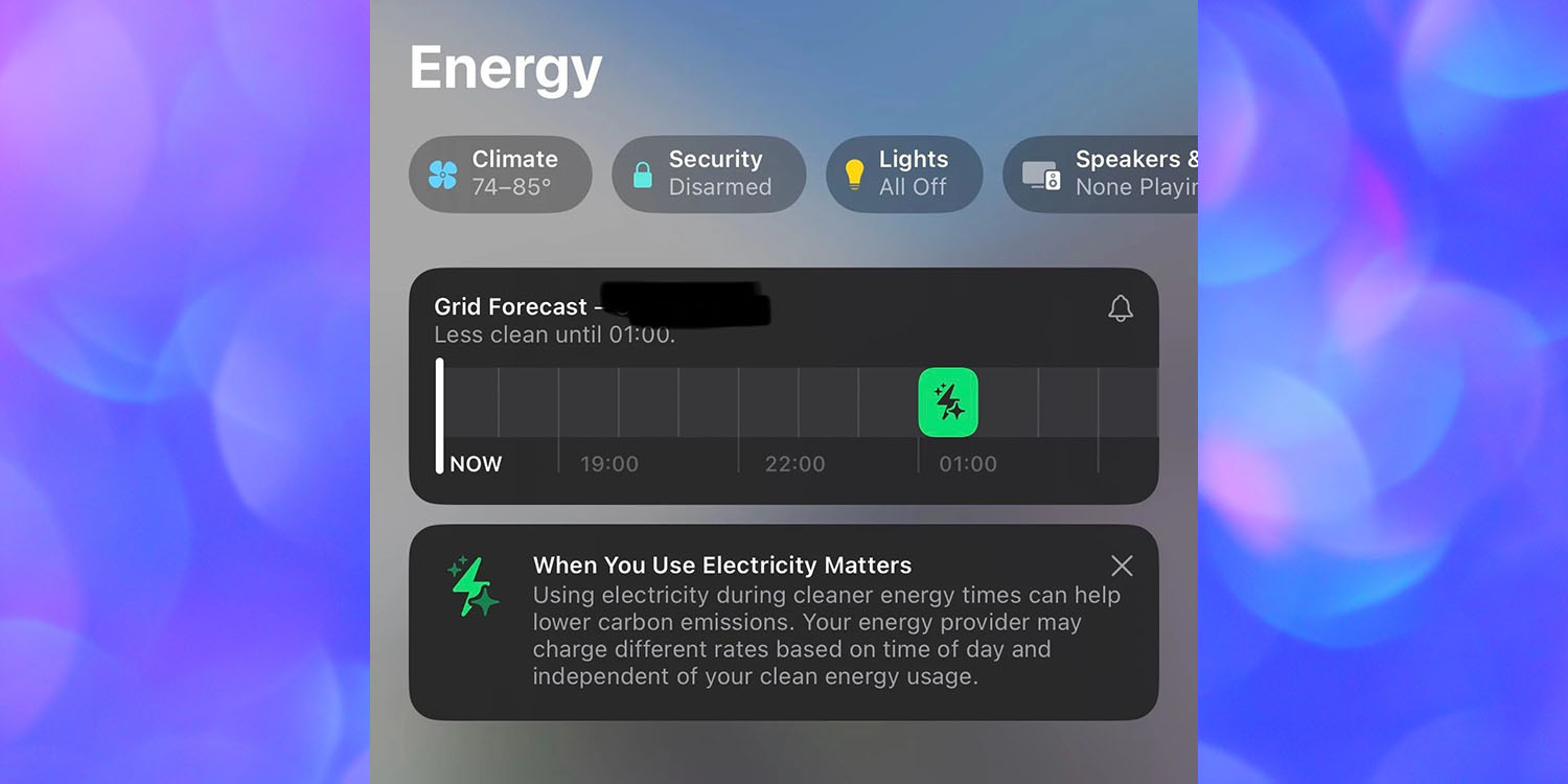 Grid Forecast in Home app